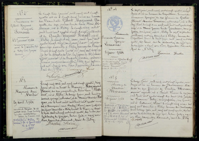 Bitry : actes d'état civil.