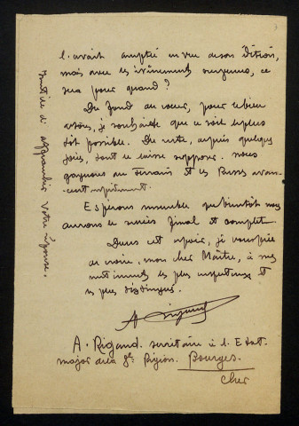 RIGAUD (Antoine), publiciste à Nevers et à Charolles (Saône-et-Loire) : 24 lettres.