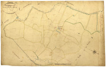 Diennes-Aubigny, cadastre ancien : plan parcellaire de la section H dite du Bourg d'Aubigny, feuille 1