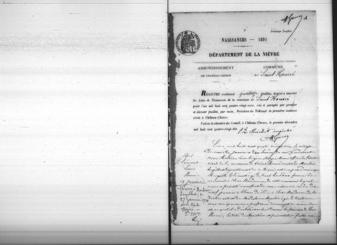 Saint-Honoré-les-Bains : actes d'état civil.