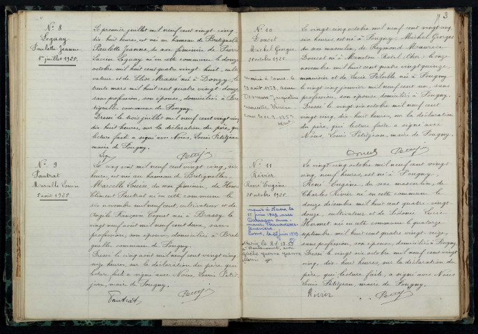Pougny : actes d'état civil.