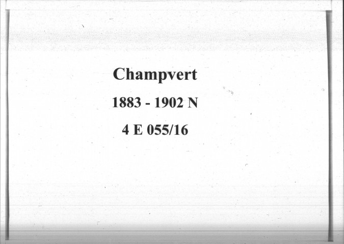 Champvert : actes d'état civil (naissances).
