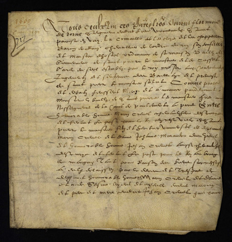 Contentieux (procédure civile). - Succession de Crevet maître des postes de Saint-Pierre-le-Moûtier et de la paroisse de Magny (commune de Magny-Cours), partage et reddition des comptes de tutelle : collation de documents produits aux bailliage et prévôté de Saint-Pierre-le-Moûtier de 1599 et 1600.