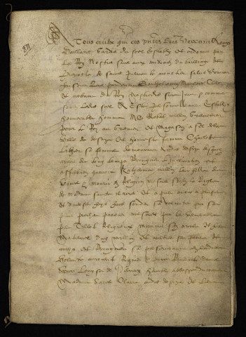 Vêtures et investitures. - Clarisses de Decize, entrée en religion de Catherine Millin petite-fille de Charlotte de Champs : copie du contrat de pension du 3 mai 1615.