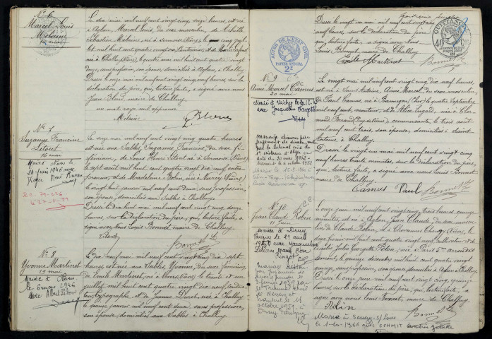 Challuy : actes d'état civil.