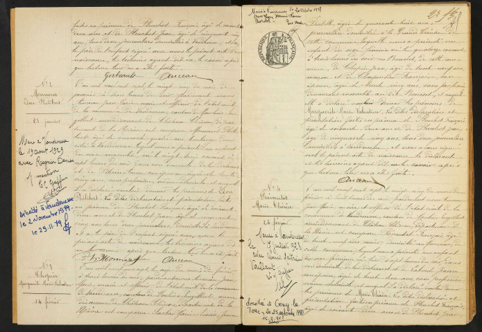 Vandenesse : actes d'état civil.