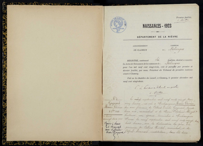 Michaugues : actes d'état civil.