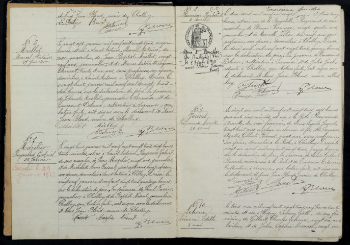 Challuy : actes d'état civil.