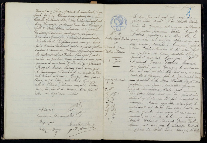 Germigny-sur-Loire : actes d'état civil.