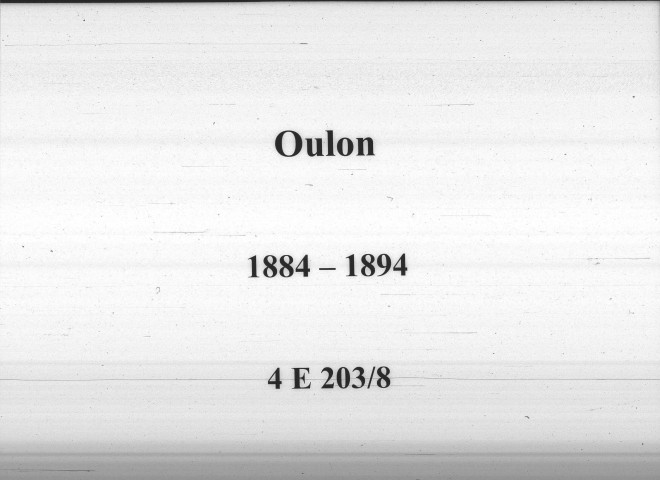Oulon : actes d'état civil.