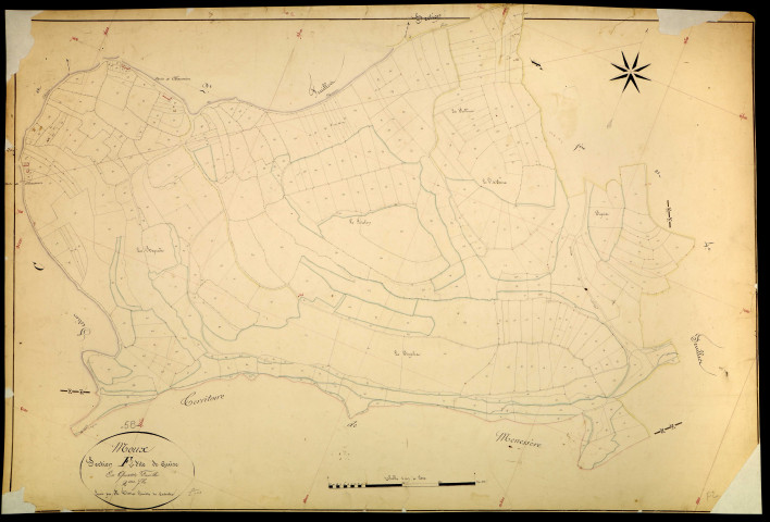 Moux-en-Morvan, cadastre ancien : plan parcellaire de la section F dite de Guise, feuille 2