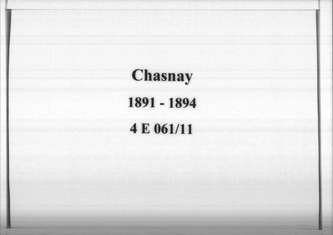 Chasnay : actes d'état civil.