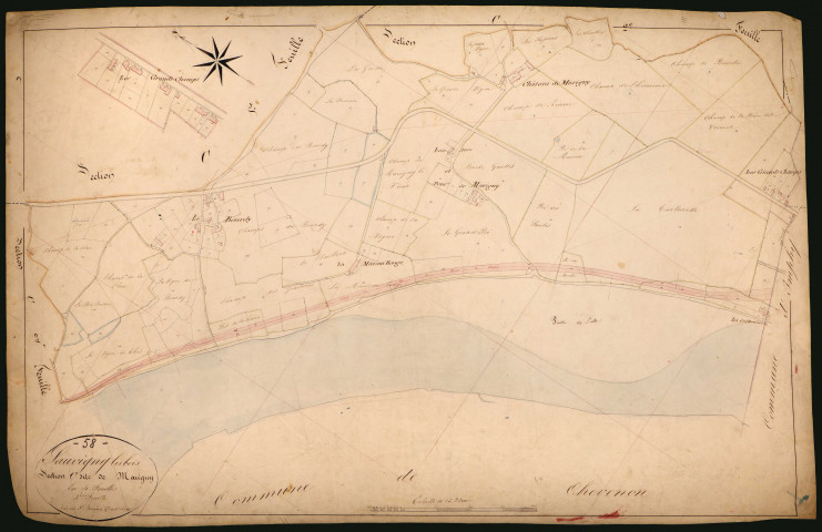 Sauvigny-les-Bois, cadastre ancien : plan parcellaire de la section C dite de Marigny, feuille 3