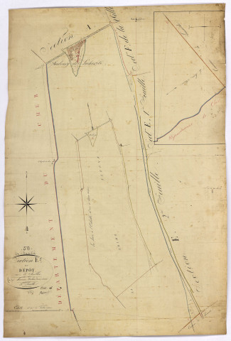 La Charité-sur-Loire, cadastre ancien : plan parcellaire de la section E dite du Dépôt, feuille 5