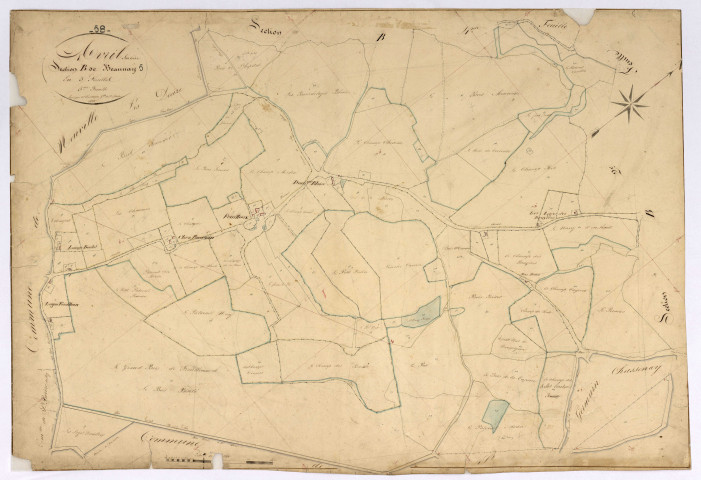 Avril-sur-Loire, cadastre ancien : plan parcellaire de la section B dite de Beaunay, feuille 5