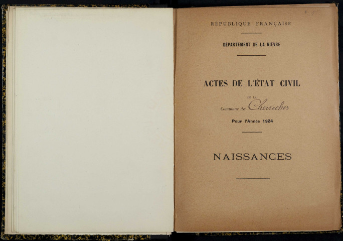 Chevroches : actes d'état civil.