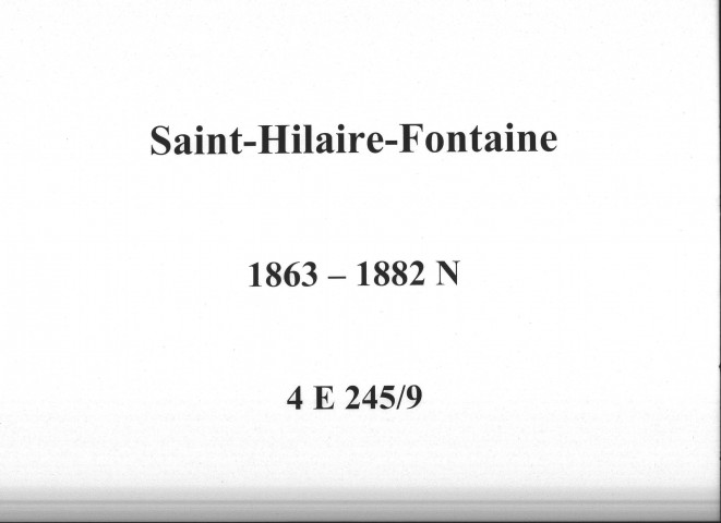 Saint-Hilaire-Fontaine : actes d'état civil.