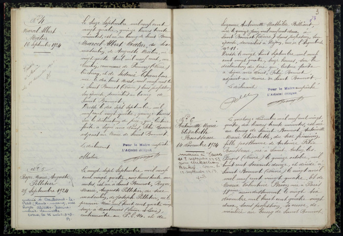 Saint-Bonnot : actes d'état civil.