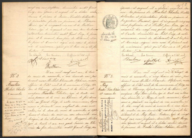 Oisy : actes d'état civil.