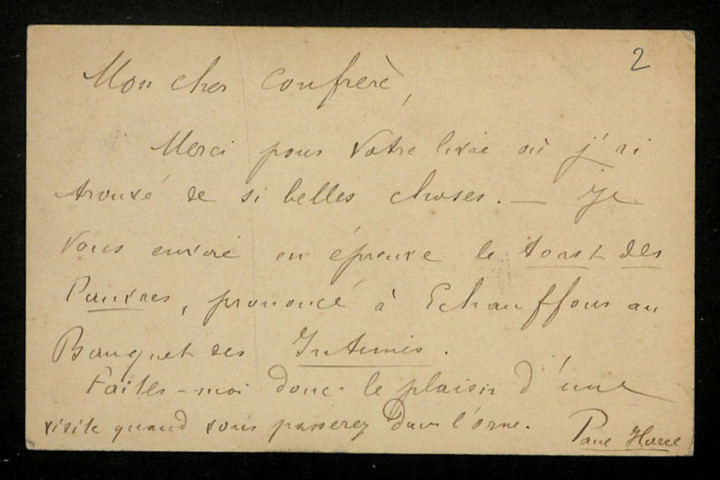 HAREL (Paul), écrivain à Échauffour (Orne) (1854-1927) : 3 lettres.