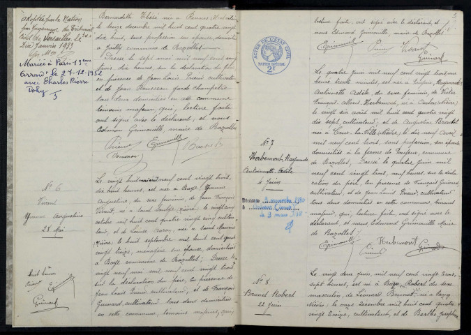 Bazolles : actes d'état civil.