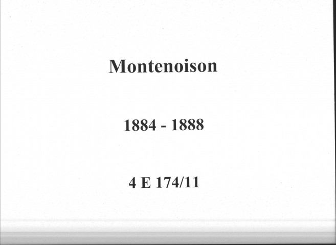 Montenoison : actes d'état civil.