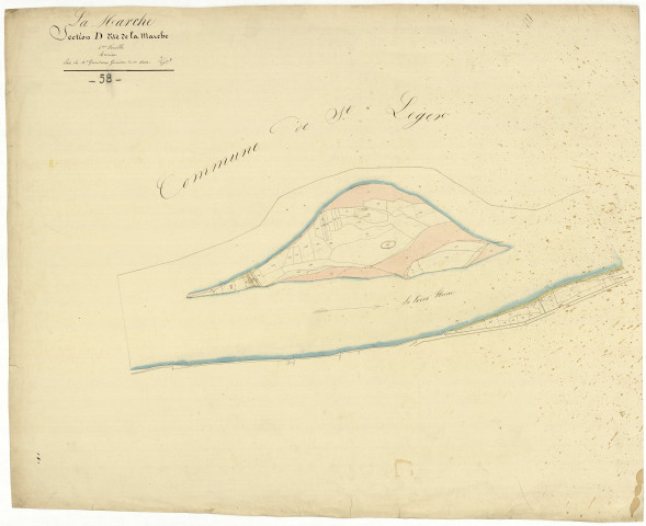 La Marche, cadastre ancien : plan parcellaire de la section D dite de la Marche, feuille 4, annexe 1