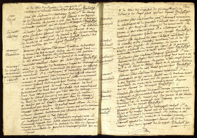 Moux-en-Morvan : registres paroissiaux.