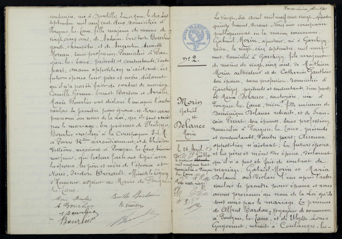 Pougues-les-Eaux : actes d'état civil (mariages).