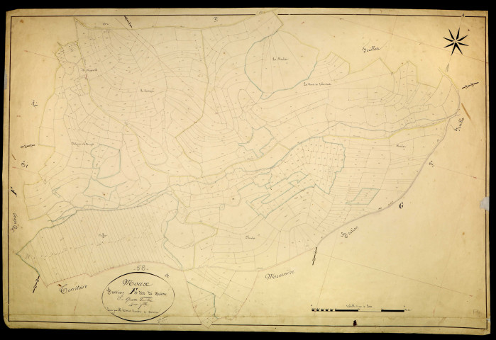 Moux-en-Morvan, cadastre ancien : plan parcellaire de la section F dite de Guise, feuille 4