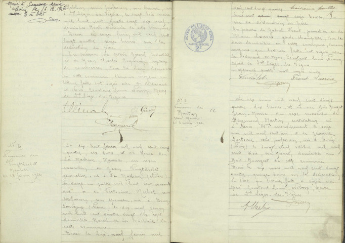 Saint-Léger-des-Vignes : actes d'état civil (naissances).