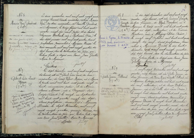 Myennes : actes d'état civil.