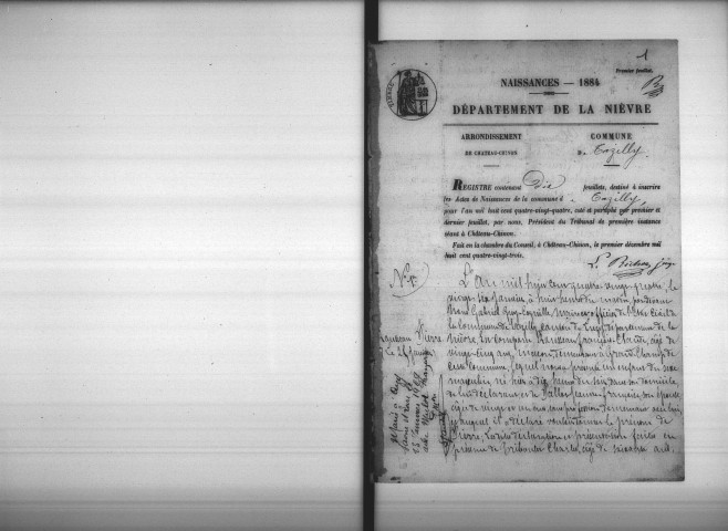 Tazilly : actes d'état civil.