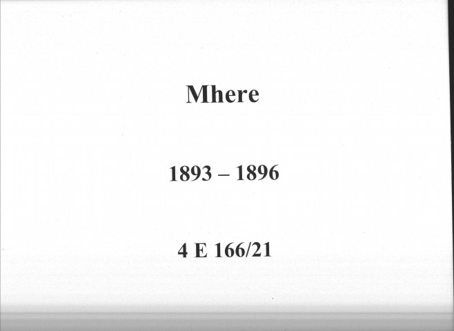 Mhère : actes d'état civil.