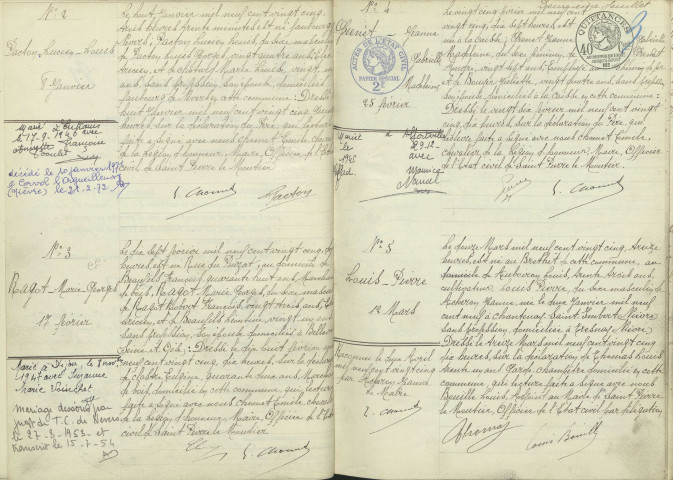 Saint-Pierre-le-Moûtier : actes d'état civil (naissances).