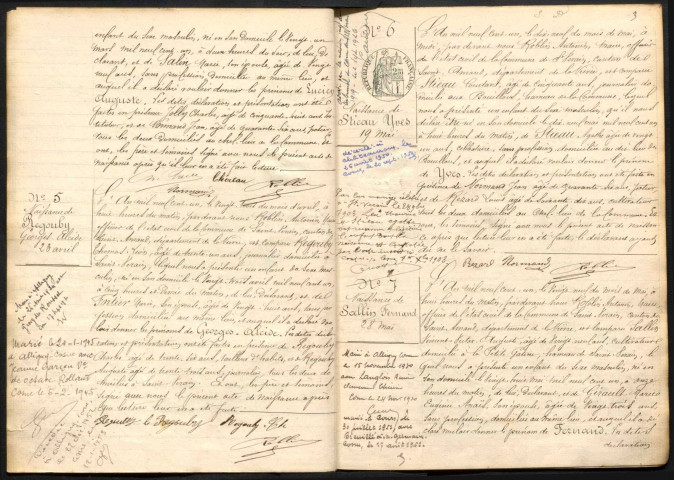 Saint-Vérain : actes d'état civil.