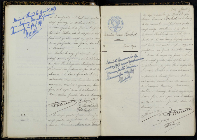 Dornecy : actes d'état civil.