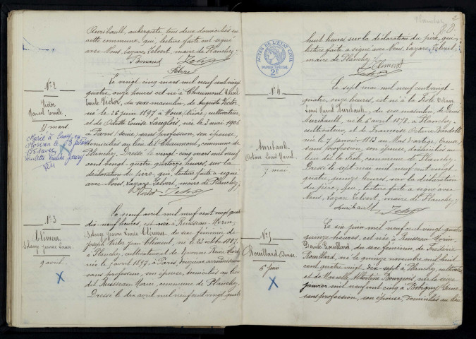 Planchez : actes d'état civil.