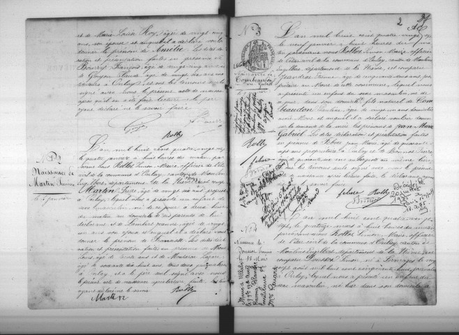 Onlay : actes d'état civil.