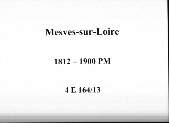 Mesves-sur-Loire : actes d'état civil.