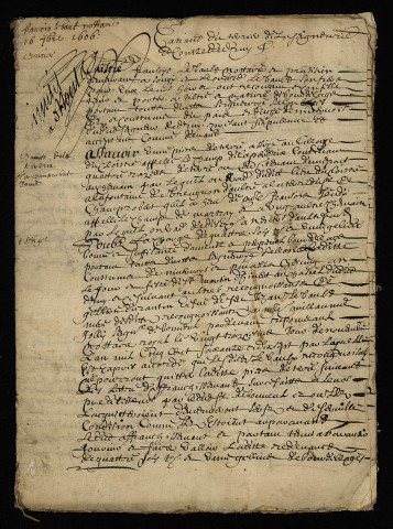 Fief de Druy : extrait du terrier de 1606.