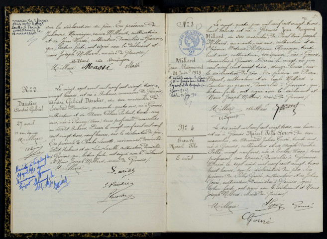 Grenois : actes d'état civil.