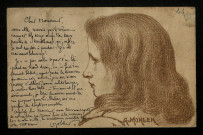 Portrait de jeune fille : reproduction d'un dessin de Gustave Mohler.