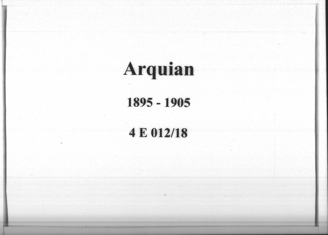 Arquian : actes d'état civil.
