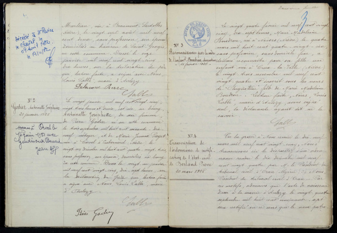 Anlezy : actes d'état civil.