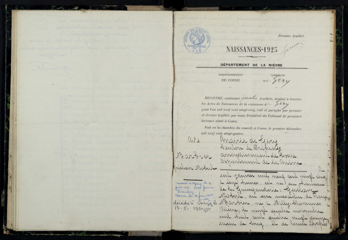 Giry : actes d'état civil.