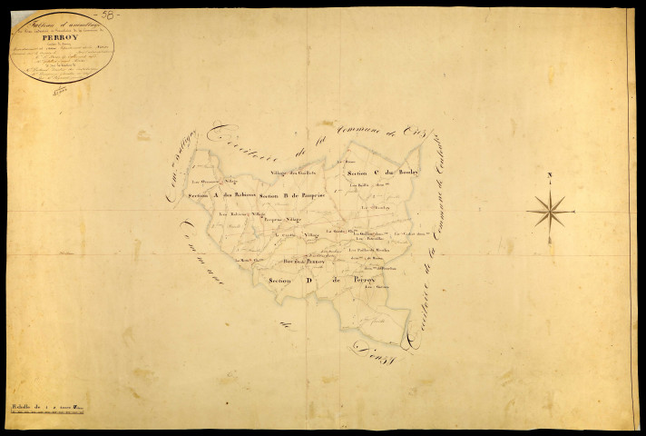 Perroy, cadastre ancien : tableau d'assemblage