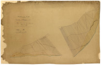 Germigny-sur-Loire, cadastre ancien : plan parcellaire de la section H dite de la Saulaie et de la Loire : terrains corrodés suite à l'inondation de 1846