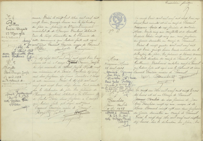 Verneuil : actes d'état civil.