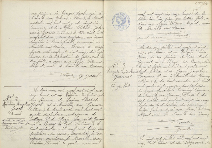 Taconnay : actes d'état civil.